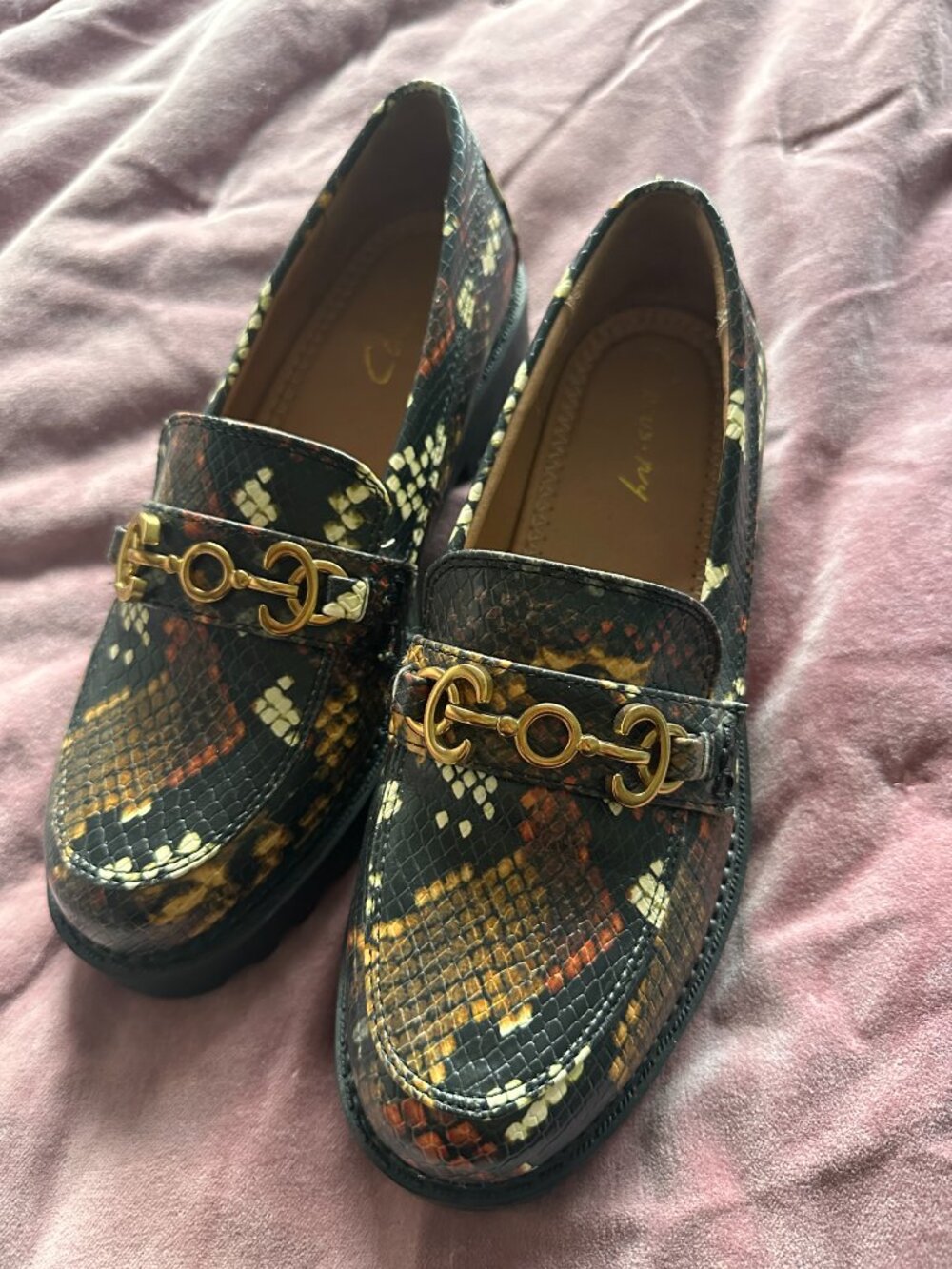 Circus Sam Edelman Deana Snake Print Loafers,